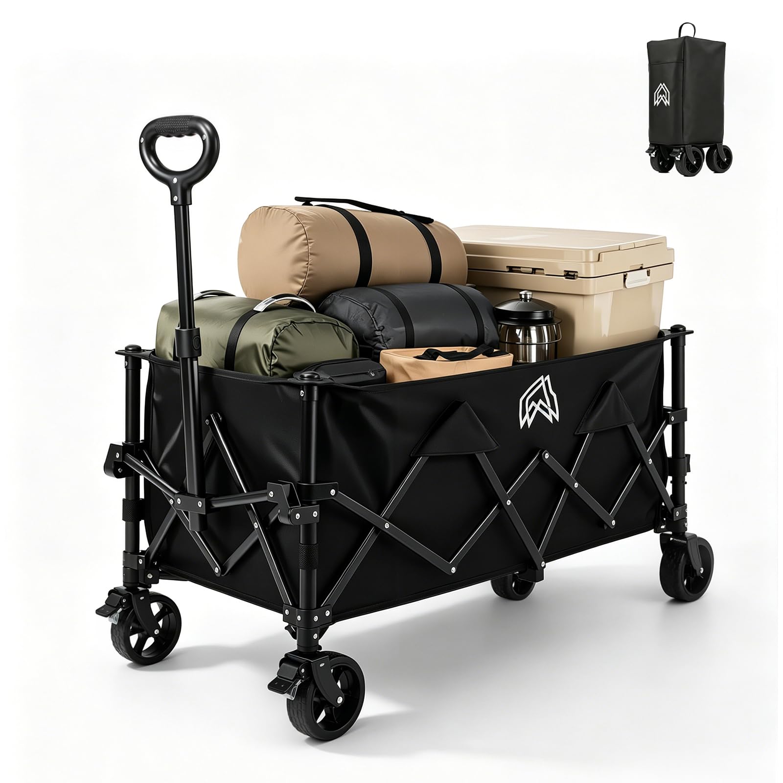 Amazon.co.jp: キャリーワゴン 大容量200L 耐荷重200kg 脱着式タイヤ